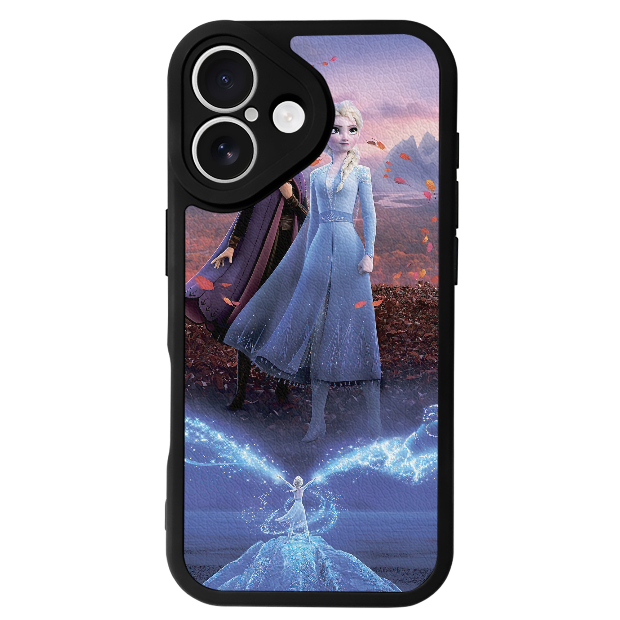 （画像用） アナと雪の女王 アンナ エルサ Frozen Anna Elsa 【iPhone 16シリーズ対応】シリコンスマホケース（レザー調） 材質：シリコン